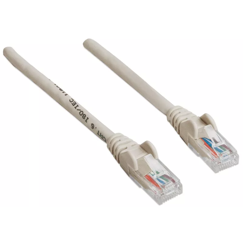 Intellinet Netzwerk-Patchkabel, Cat6, 20 m, Grau, CCA, U/UTP, PVC, RJ45, vergoldete Kontakte, rastnasenschutz, Knickschutztülle, lebenslange Garantie