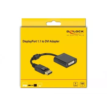 Adapter DisplayPort 1.1 Stecker auf DVI Buchse Passiv schwarz DeLOCK 61008