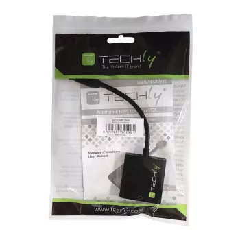Techly Konverter HDMI Mini C zu VGA IDATA HDMI-VGA4, VGA (D-Sub), HDMI Typ C (Mini), Stecker, Buchse, 1920 x 1080 Pixel, 1080p, 720p, 480p