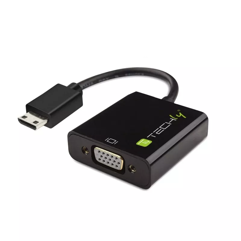 Techly Konverter HDMI Mini C zu VGA IDATA HDMI-VGA4, VGA (D-Sub), HDMI Typ C (Mini), Stecker, Buchse, 1920 x 1080 Pixel, 1080p, 720p, 480p
