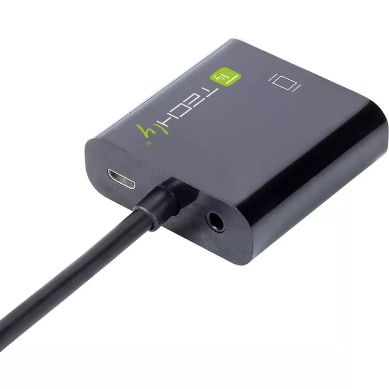 Techly Konverter HDMI Mini C zu VGA IDATA HDMI-VGA4, VGA (D-Sub), HDMI Typ C (Mini), Stecker, Buchse, 1920 x 1080 Pixel, 1080p, 720p, 480p