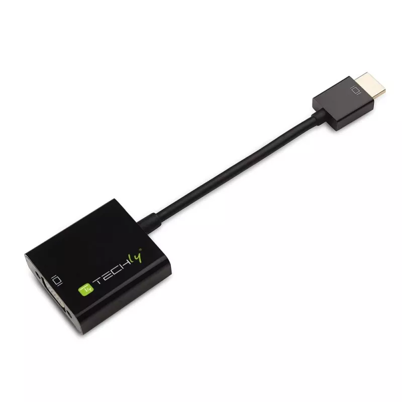 Techly Konverter HDMI Mini C zu VGA IDATA HDMI-VGA4, VGA (D-Sub), HDMI Typ C (Mini), Stecker, Buchse, 1920 x 1080 Pixel, 1080p, 720p, 480p