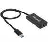 Manhattan USB-A-auf-HDMI-Adapterkabel, 60 cm, Stecker auf Buchse, 5 Gbit/s (USB 3.2 Gen1, auch bekannt als USB 3.0), 2560x1440 @ 32-Bit-Farbe, Full-HD-Video 1080p@16:9, Schwarz, Blister