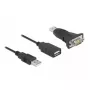 DeLOCK Adapter USB 2.0 Typ-A auf RS-232 D-Sub 9-polig Stecker 0,8 m Schwarz