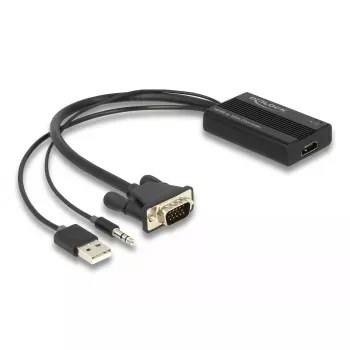 DeLOCK HDMI-zu-VGA-Adapter mit Audio 25 cm HDMI Typ A VGA D-Sub