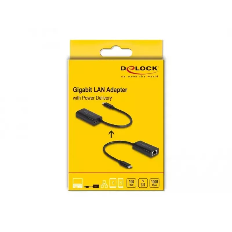 DeLOCK 61026 Kabel-Gender-Changer USB-C auf RJ45 Schwarz