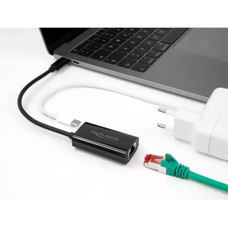 DeLOCK 61026 Kabel-Gender-Changer USB-C auf RJ45 Schwarz
