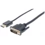 Manhattan DisplayPort 1.2a zu DVI-D 24+1 Kabel, 1080p@60Hz, 3 m, Stecker zu Stecker, Passiv, Kompatibel mit DVI-D, Schwarz, Drei Jahre Garantie, Entspricht DP2DVIMM10.