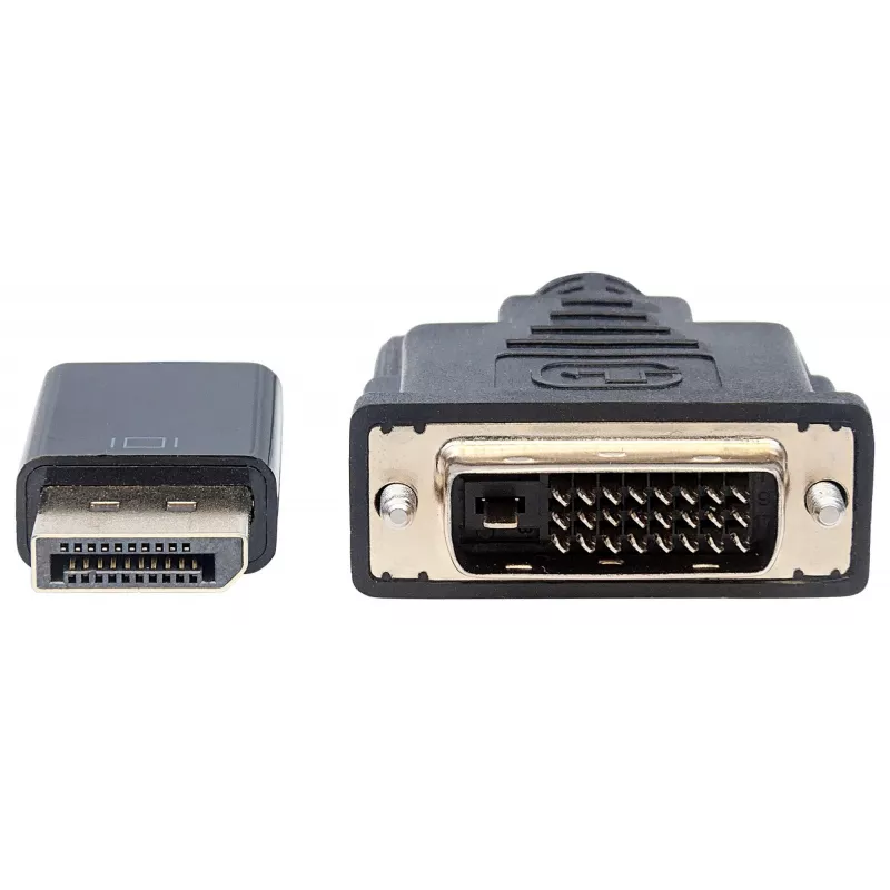 Manhattan DisplayPort 1.2a zu DVI-D 24+1 Kabel, 1080p@60Hz, 3 m, Stecker zu Stecker, Passiv, Kompatibel mit DVI-D, Schwarz, Drei Jahre Garantie, Entspricht DP2DVIMM10.