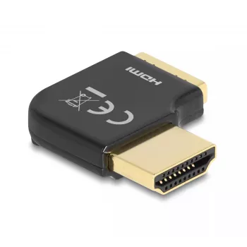 DeLOCK HDMI Adapter Stecker auf Buchse 90° rechtwinklig 8K 60 Hz Metall