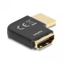 DeLOCK HDMI-Adapter Stecker auf Buchse 90° nach links abgewinkelt 8K 60 Hz Metall