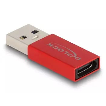 DeLOCK USB-Adapter USB Typ-A Stecker auf USB Typ-C Buchse rot 10 Gbit/s