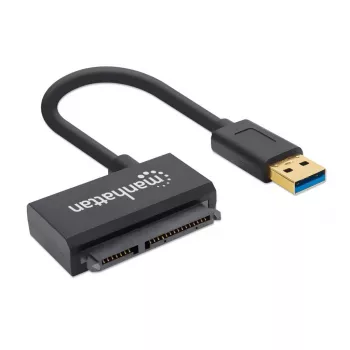 Manhattan USB-A auf SATA 2,5 Zoll Adapterkabel, 42 cm, Stecker auf Stecker, 5 Gbit/s (USB 3.2 Gen1, auch bekannt als USB 3.0), Unterstützt 48-Bit-LBA, SuperSpeed USB, Drei Jahre Garantie