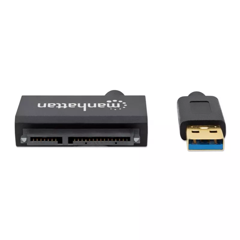 Manhattan USB-A auf SATA 2,5 Zoll Adapterkabel, 42 cm, Stecker auf Stecker, 5 Gbit/s (USB 3.2 Gen1, auch bekannt als USB 3.0), Unterstützt 48-Bit-LBA, SuperSpeed USB, Drei Jahre Garantie