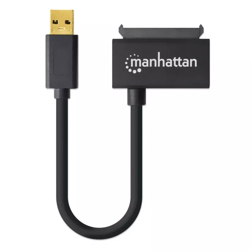 Manhattan USB-A auf SATA 2,5 Zoll Adapterkabel, 42 cm, Stecker auf Stecker, 5 Gbit/s (USB 3.2 Gen1, auch bekannt als USB 3.0), Unterstützt 48-Bit-LBA, SuperSpeed USB, Drei Jahre Garantie