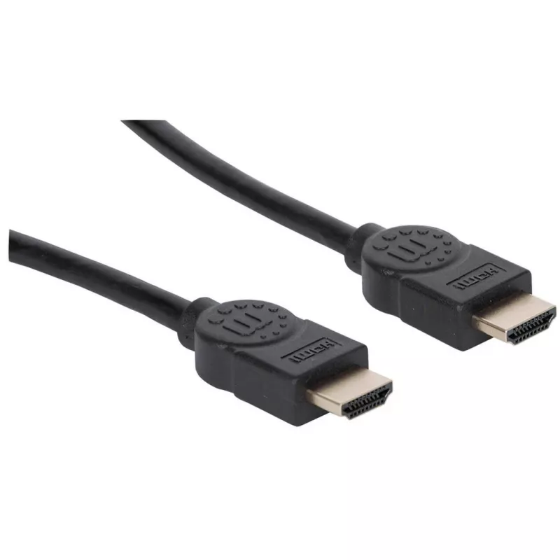 Manhattan HDMI 8K@60Hz Kabel mit Ethernet, 2 m, Zertifiziert, Geeignet für ALLE 8K, 4K & 1080p/HD-Anwendungen – Jetzt aufrüsten oder bereit sein, wenn Sie es brauchen, Stecker auf Stecker, Schwarz, 4K@120Hz, Lebenslange Garantie, Ultra High Speed