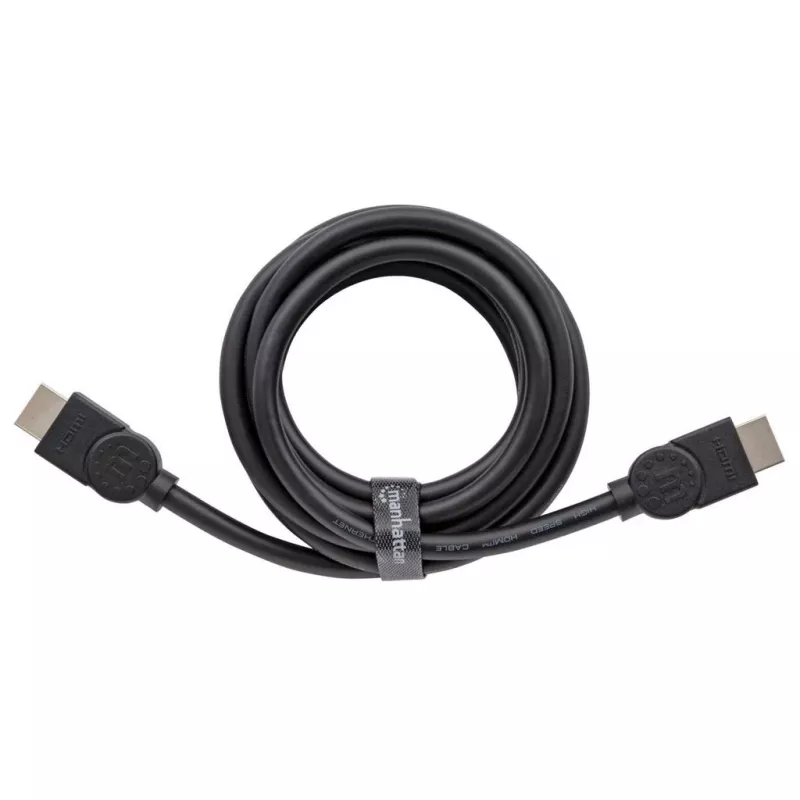 Manhattan HDMI 8K@60Hz Kabel mit Ethernet, 2 m, Zertifiziert, Geeignet für ALLE 8K, 4K & 1080p/HD-Anwendungen – Jetzt aufrüsten oder bereit sein, wenn Sie es brauchen, Stecker auf Stecker, Schwarz, 4K@120Hz, Lebenslange Garantie, Ultra High Speed
