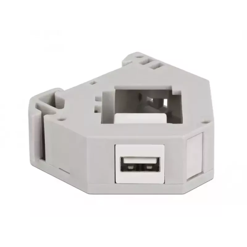 Keystone-Modul DELOCK 87163 — USB A auf USB A, grau/weiß, 60,1×59,4×21,6 mm