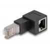 DeLOCK RJ45-Stecker auf RJ45-Buchse Adapter Kat.6A 90° abwärts abgewinkelt