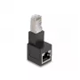 DeLOCK RJ45-Stecker auf RJ45-Buchse Adapter Kat.6A 90° abwärts abgewinkelt