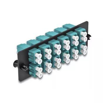 DeLOCK Glasfaser-Adapterpanel LC Duplex OM4 12 Port Aqua