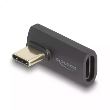 DeLOCK USB-Adapter 40 Gbps USB Type-C PD 3.1 240 W Stecker auf Buchse abgewinkelt links/rechts 8K 60 Hz