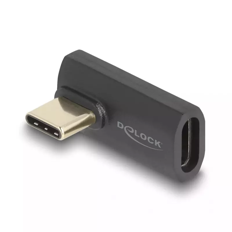 DeLOCK USB-Adapter 40 Gbps USB Type-C PD 3.1 240 W Stecker auf Buchse abgewinkelt links/rechts 8K 60 Hz