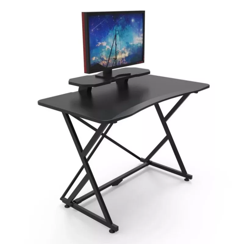 Techly Gaming Desk für PC mit abgeschrägter ergonomischer Kante Schwarz
