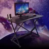 Techly Gaming Desk für PC mit abgeschrägter ergonomischer Kante Schwarz