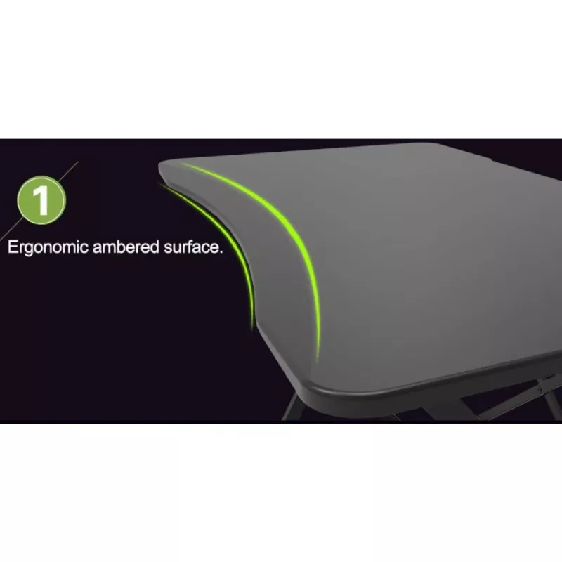 Techly Gaming Desk für PC mit abgeschrägter ergonomischer Kante Schwarz
