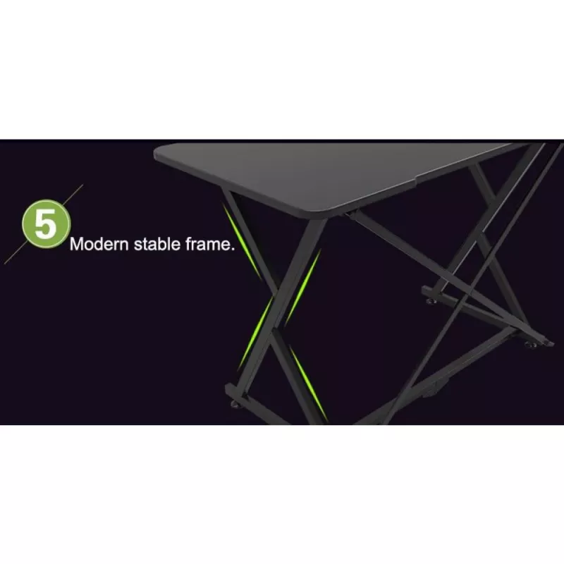 Techly Gaming Desk für PC mit abgeschrägter ergonomischer Kante Schwarz