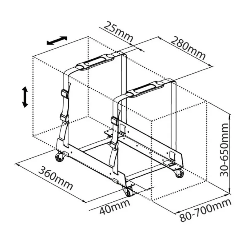 Techly ICA-CS 61 CPU-Halterung Schreibtisch-CPU-Halterung Schwarz