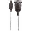 Manhattan USB-A auf Seriell Konverterkabel, 45 cm, Stecker auf Stecker, Seriell/RS232/COM/DB9, Prolific PL-2303HXD Chipsatz, schwarz/silbernes Kabel, drei Jahre Garantie