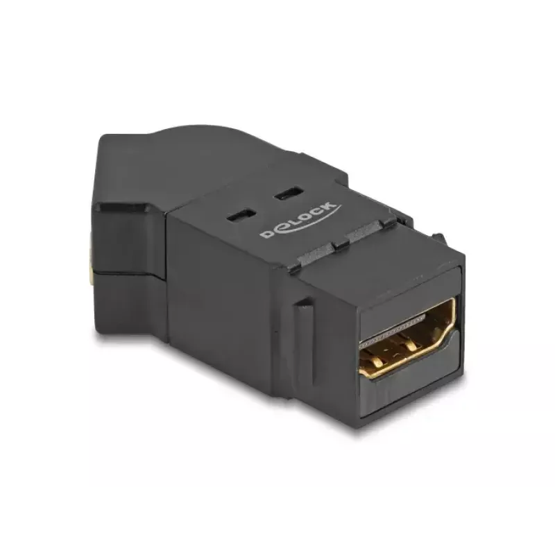 DeLOCK HDMI-Paneleinsatz Buchse auf Buchse 45° abgewinkelt 8K 60 Hz schwarz
