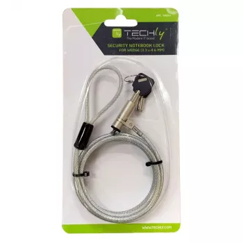 Techly Wedge-Lock Sicherheitssystem Schloss für Notebook-Kabel 1,8 m
