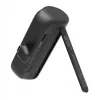 Manhattan Powerbank mit integriertem USB-C-Stecker, 5000 mAh, bis zu 20 W Ausgangsleistung, Kickstand zur Verwendung als Ladehandyhalter, Schwarz, ein Jahr Garantie