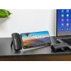 Manhattan Powerbank mit integriertem USB-C-Stecker, 5000 mAh, bis zu 20 W Ausgangsleistung, Kickstand zur Verwendung als Ladehandyhalter, Schwarz, ein Jahr Garantie