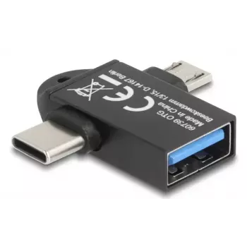 Kabel-Adapter DeLOCK 60739 USB Typ-A USB Typ-C USB Micro-B Schwarz
