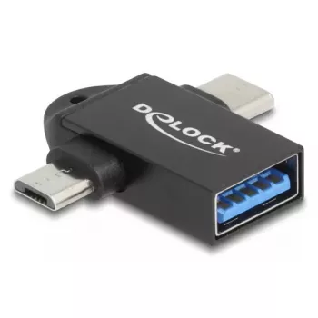 Kabel-Adapter DeLOCK 60739 USB Typ-A USB Typ-C USB Micro-B Schwarz