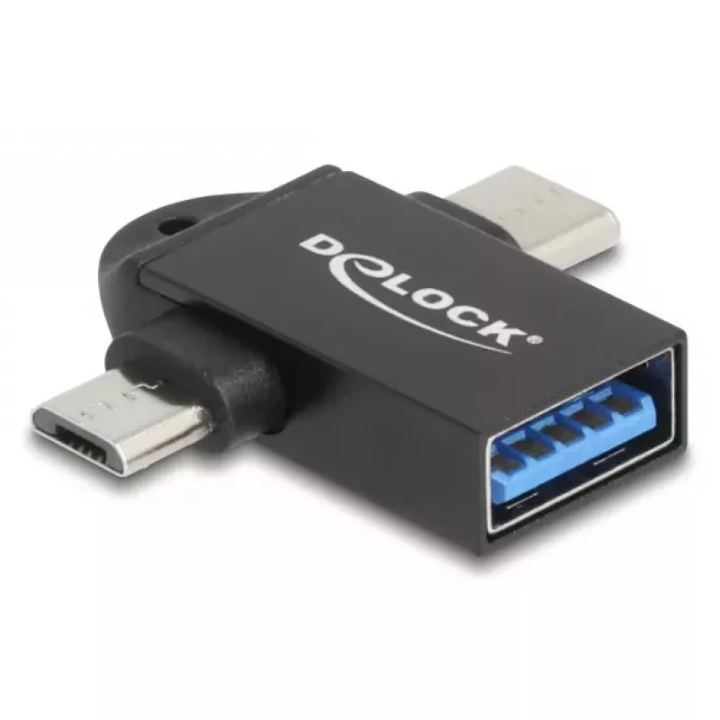 Kabel-Adapter DeLOCK 60739 USB Typ-A USB Typ-C USB Micro-B Schwarz