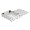 DELOCK Glasfaser-Wandgehäuse 4× SC Simplex oder LC Duplex Adapter, Metallgehäuse, grau