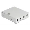 DELOCK Glasfaser-Wandgehäuse 4× SC Simplex oder LC Duplex Adapter, Metallgehäuse, grau