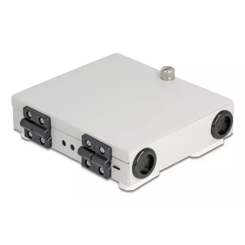 DELOCK Glasfaser-Wandgehäuse 4× SC Simplex oder LC Duplex Adapter, Metallgehäuse, grau