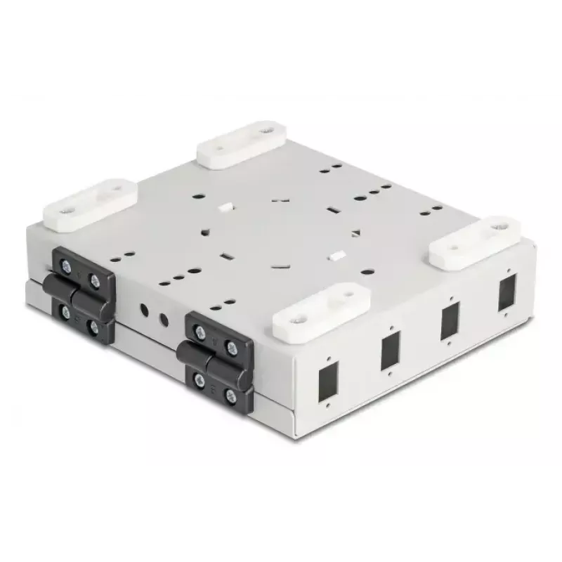 DELOCK Glasfaser-Wandgehäuse 4× SC Simplex oder LC Duplex Adapter, Metallgehäuse, grau