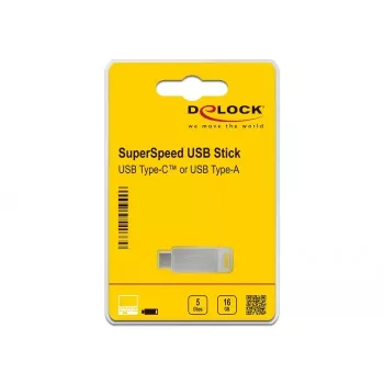 USB Flash Drive DeLOCK 32GB USB-C Type-A Metallgehäuse