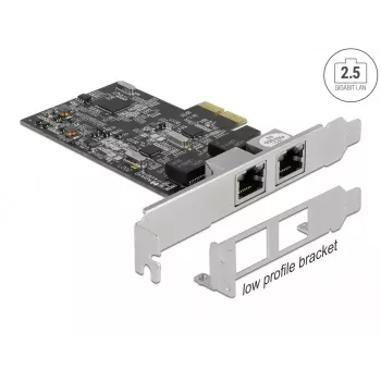 DeLOCK PCI Express x2 Karte auf 2 x RJ45 2.5 Gigabit LAN RTL8125