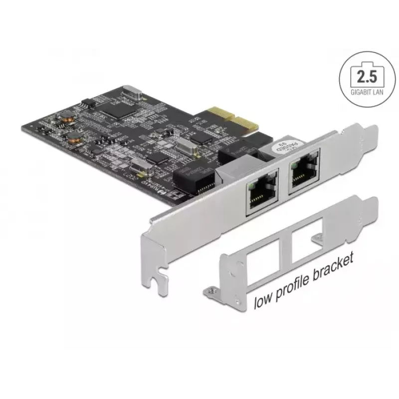 DeLOCK PCI Express x2 Karte auf 2 x RJ45 2.5 Gigabit LAN RTL8125