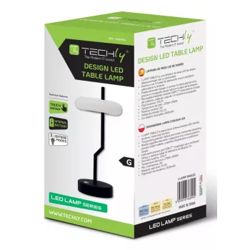 Techly I-LAMP-TABLE2 Tischlampe Nicht austauschbare(s) Leuchtmittel 2 W LED Schwarz, Weiß