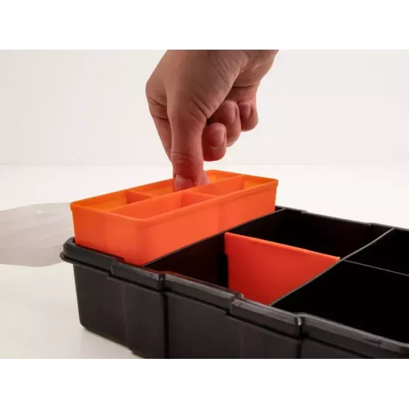 Aufbewahrungsbox DeLOCK 18419 11 Fächer 220x155x60mm orange/schwarz