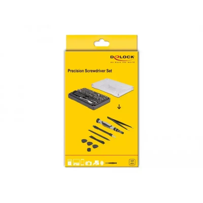 DeLOCK 64168 manueller Schraubendreher-Set Präzisionsschraubendreher Breite 120 mm Länge 185 mm Höhe 38 mm